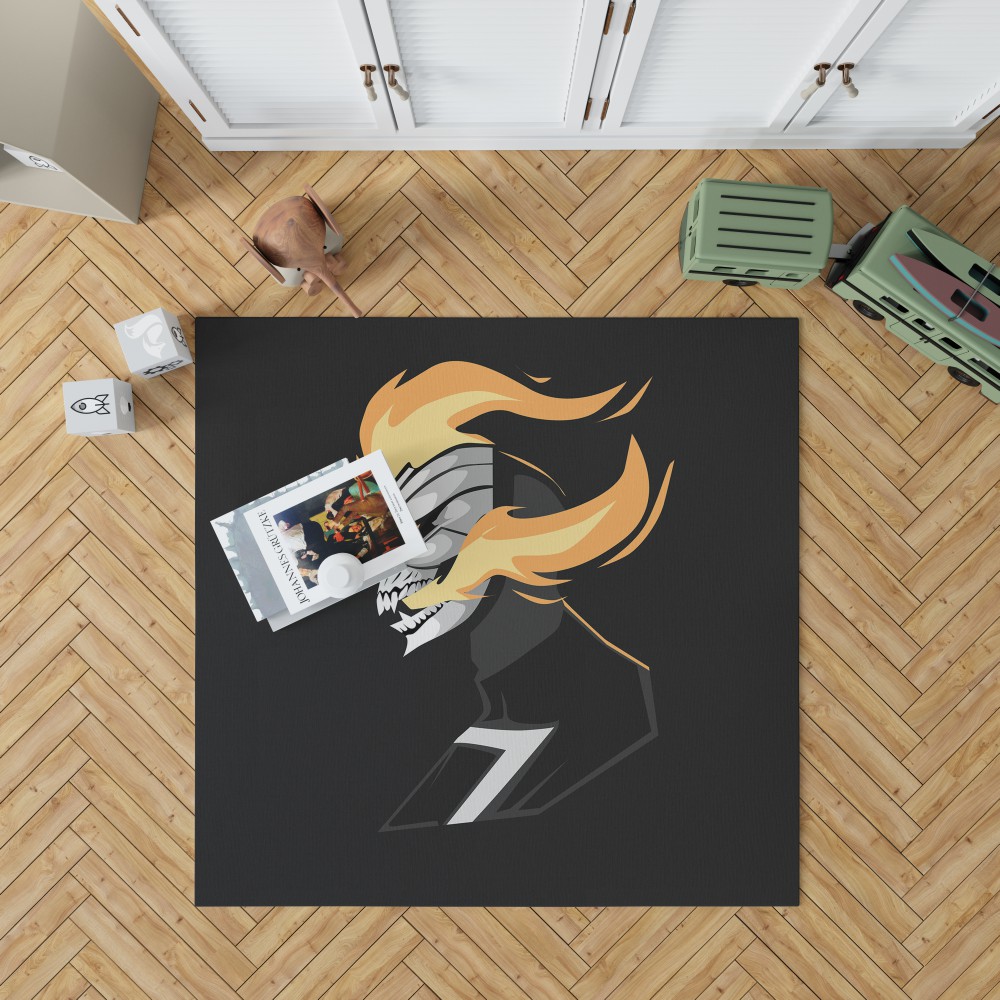 Ghost Rider Movie Fire Minimalist Skull Teeth Bedroom Living Room Floor Carpet Rug