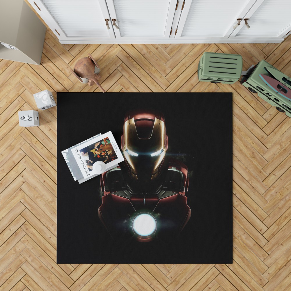 Iron Man Movie Marvel Mcu Super Hero Shield Bedroom Living Room Floor Carpet Rug