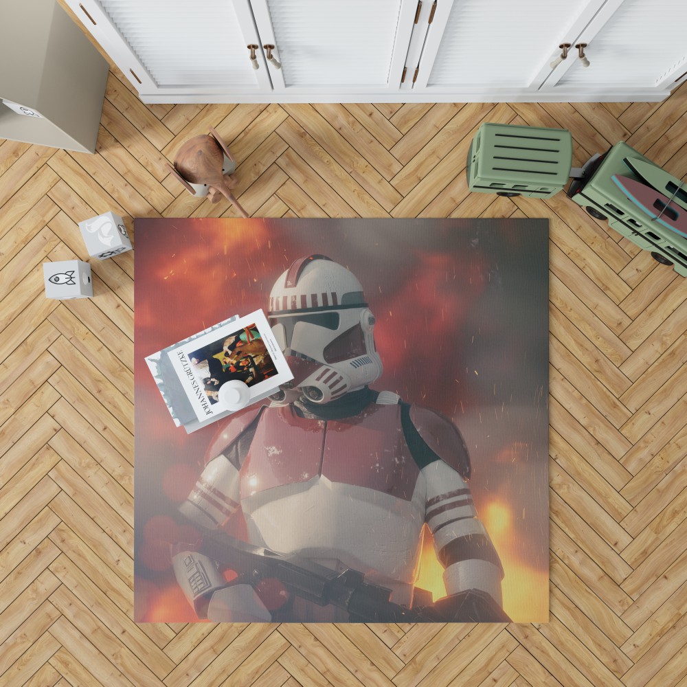 Star Wars Movie Clone Trooper Shock Trooper Bedroom Living Room Floor Carpet Rug