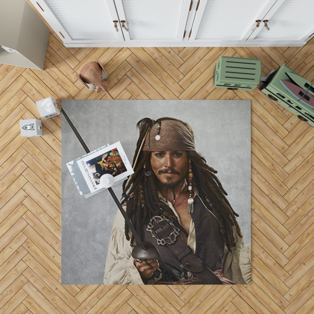 Pirates Of The Caribbean Movie Jack Sparrow Johnny Depp Bedroom Living Room Floor Carpet Rug