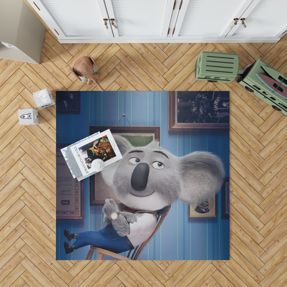 Sing Movie Buster Moon Koala Bedroom Living Room Floor Carpet Rug