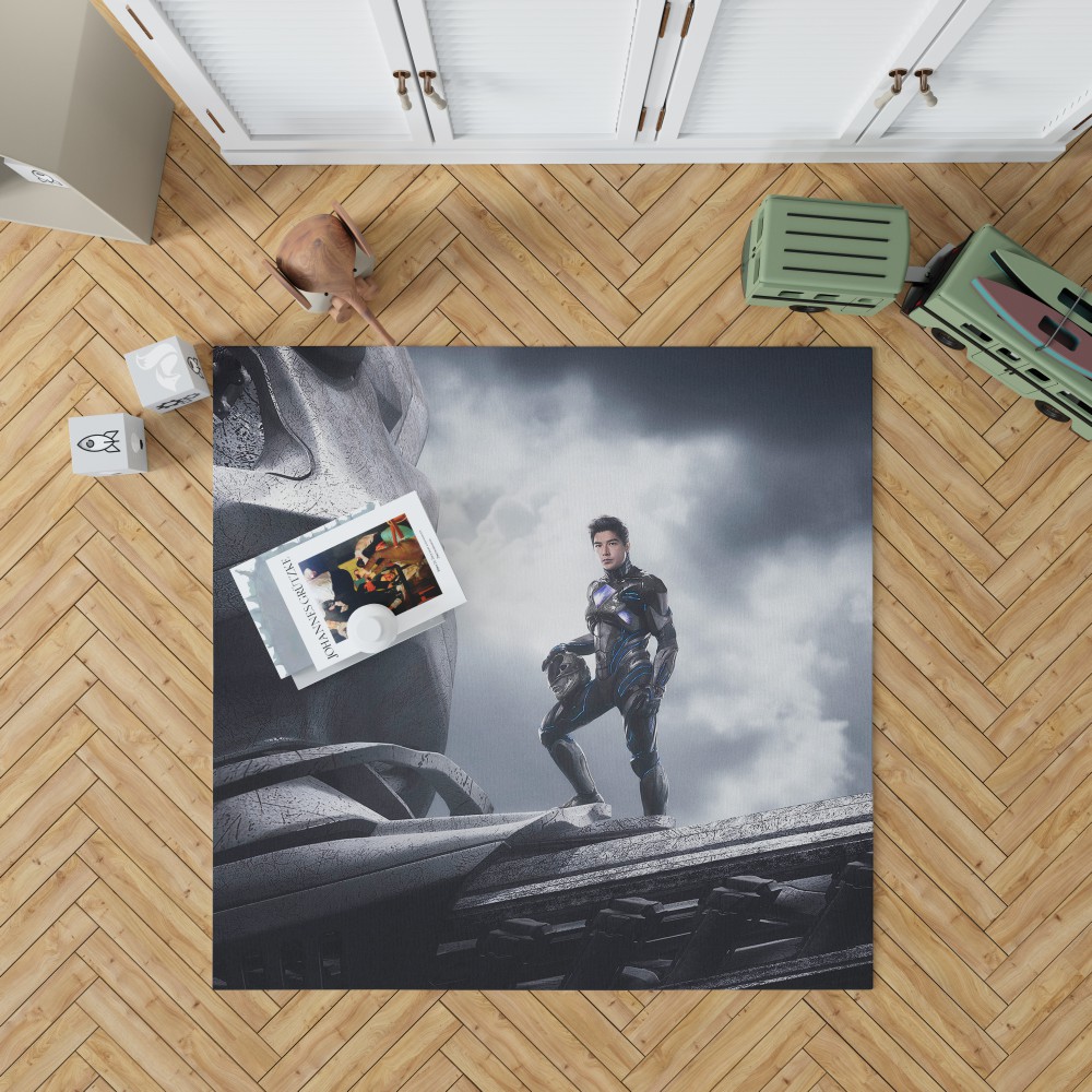 Power Rangers 2017 Movie Black Ranger Zack Taylor Zord Bedroom Living Room Floor Carpet Rug