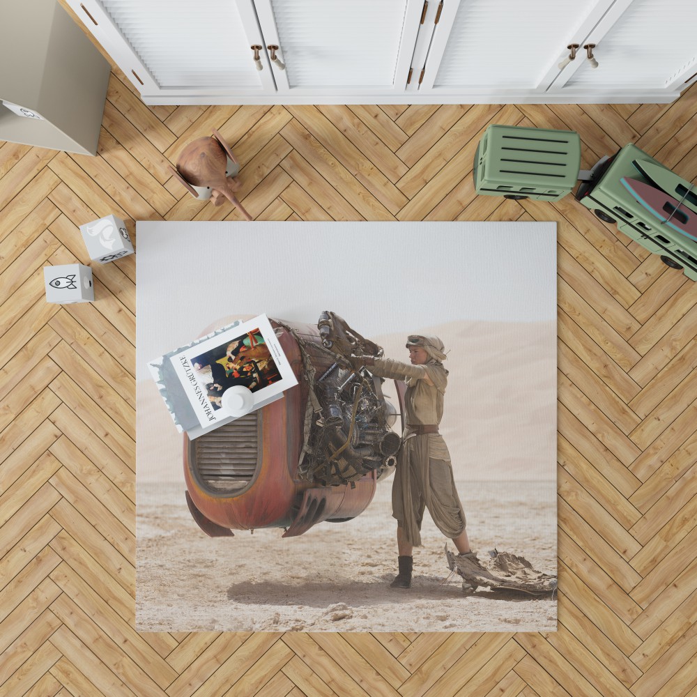 Star Wars Episode Vii The Force Awakens Movie Daisy Ridley Rey Star Wars Bedroom Living Room Floor Carpet Rug