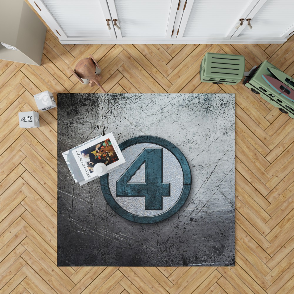 Fantastic Four Logo Marvel Comics Bedroom Living Room Floor Carpet Rug
