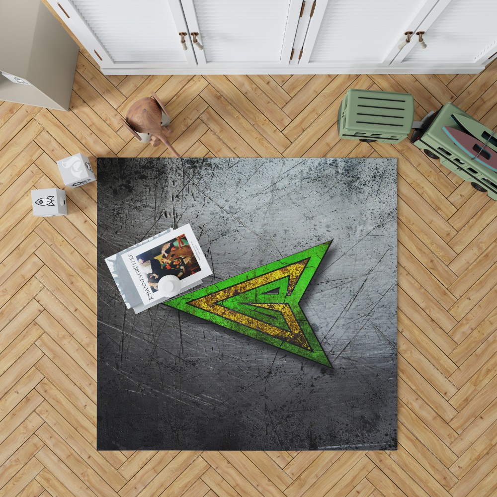Green Arrow Logo Dc Comics Bedroom Living Room Floor Carpet Rug
