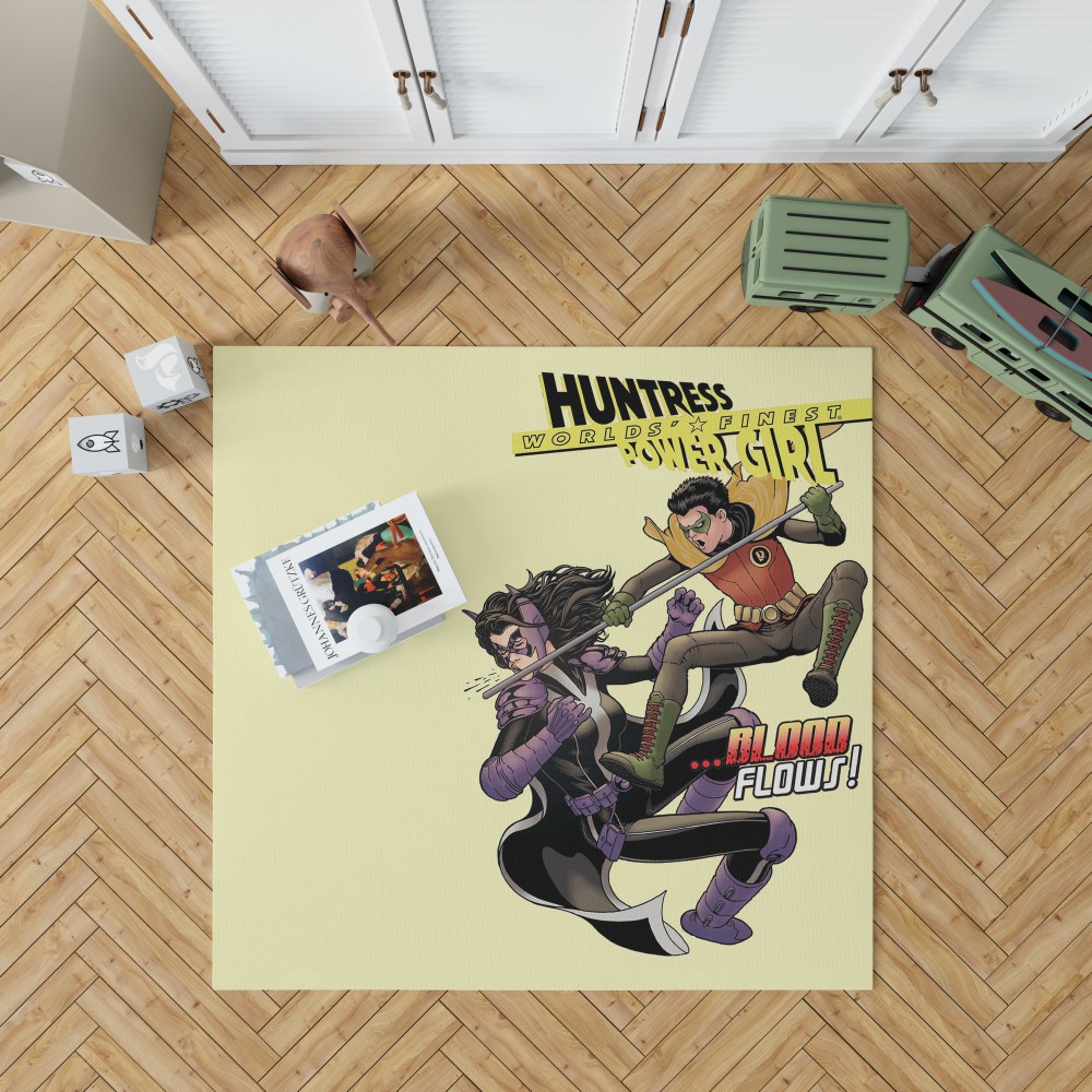 Huntress Worlds Finest Robin Dc Comics Bedroom Living Room Floor Carpet Rug