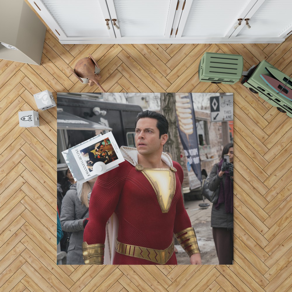 Shazam Movie Zachary Levi Jack Dylan Grazer Bedroom Living Room Floor Carpet Rug