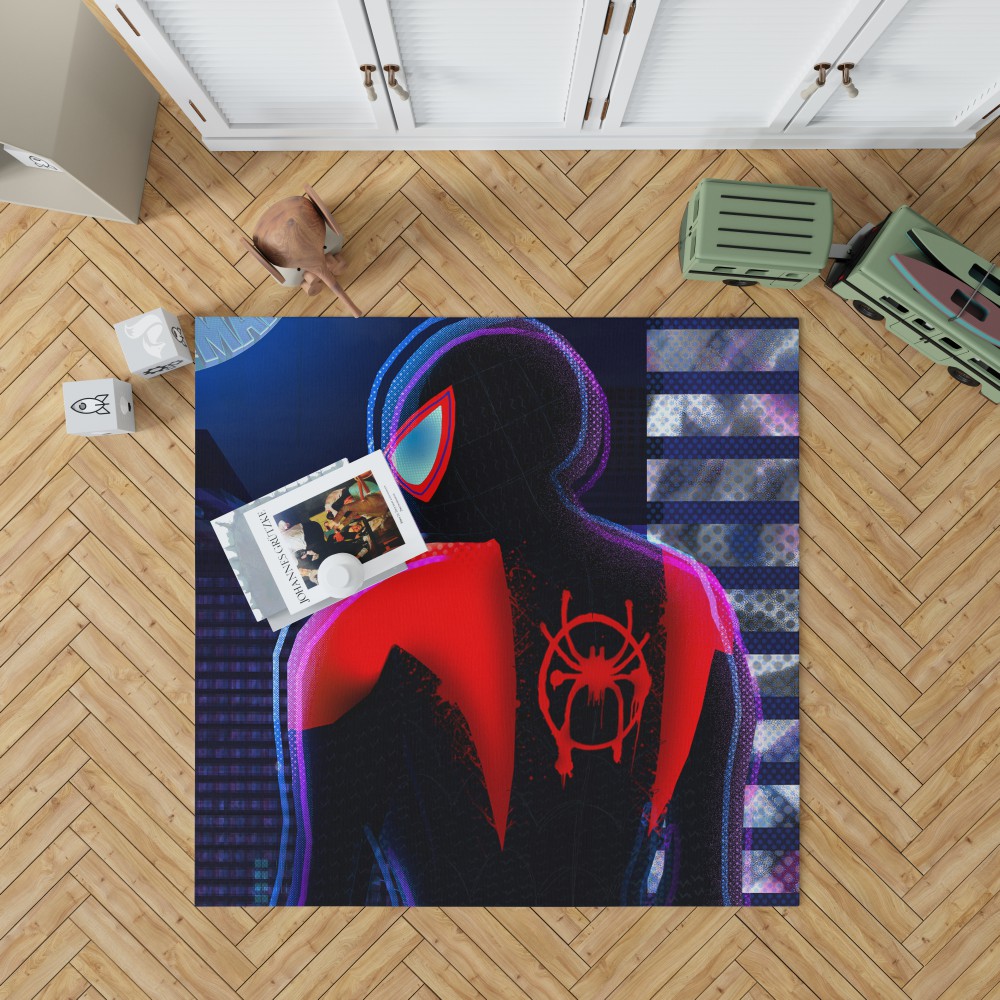Spider-Man Into The Spider-Verse Movie Miles Morales Marvel Comics Bedroom Living Room Floor Carpet Rug