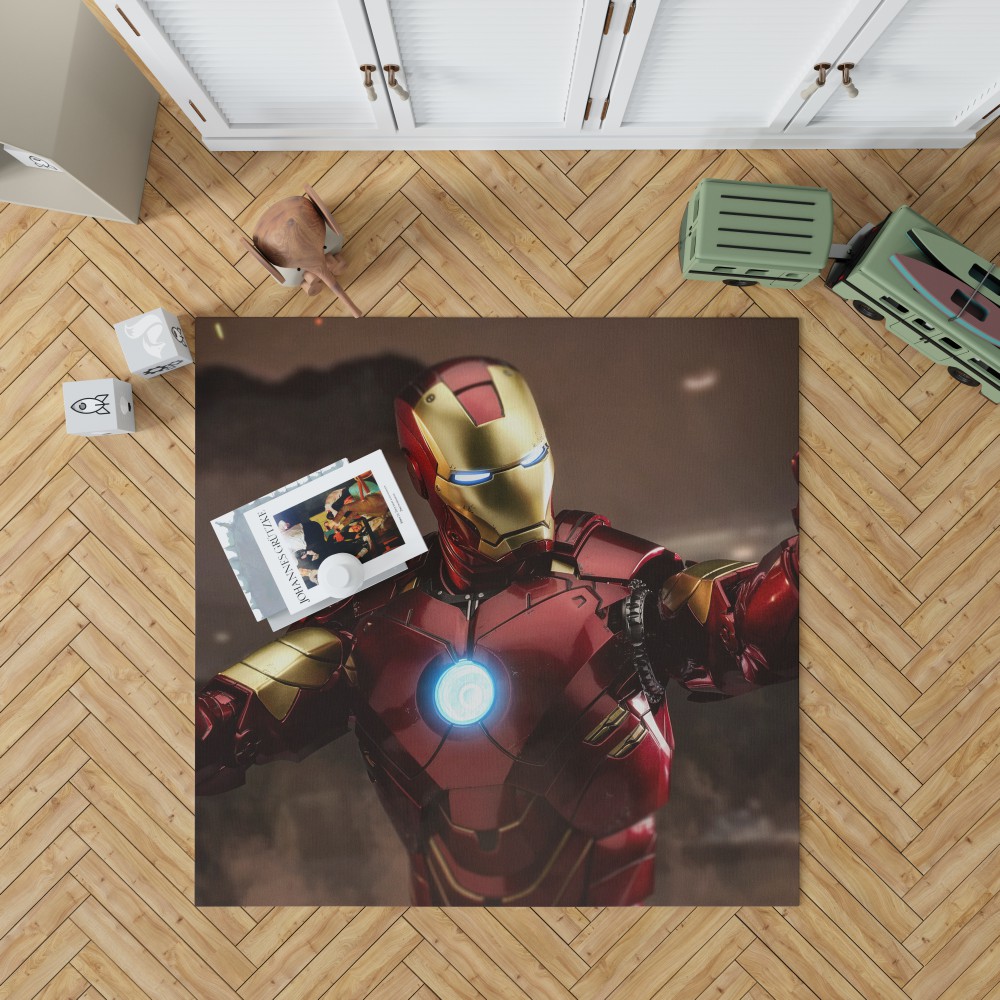 Iron Man 2 Movie Figurine Bedroom Living Room Floor Carpet Rug