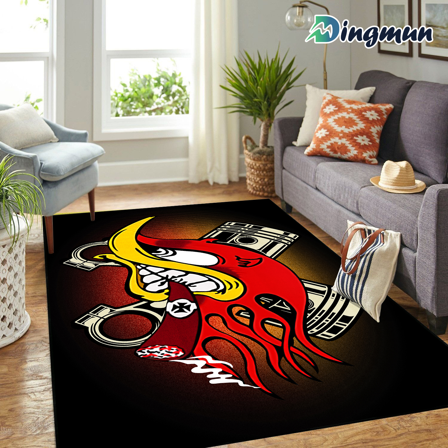 Personalized Hot Rod Speed Shop Garage Area Rug