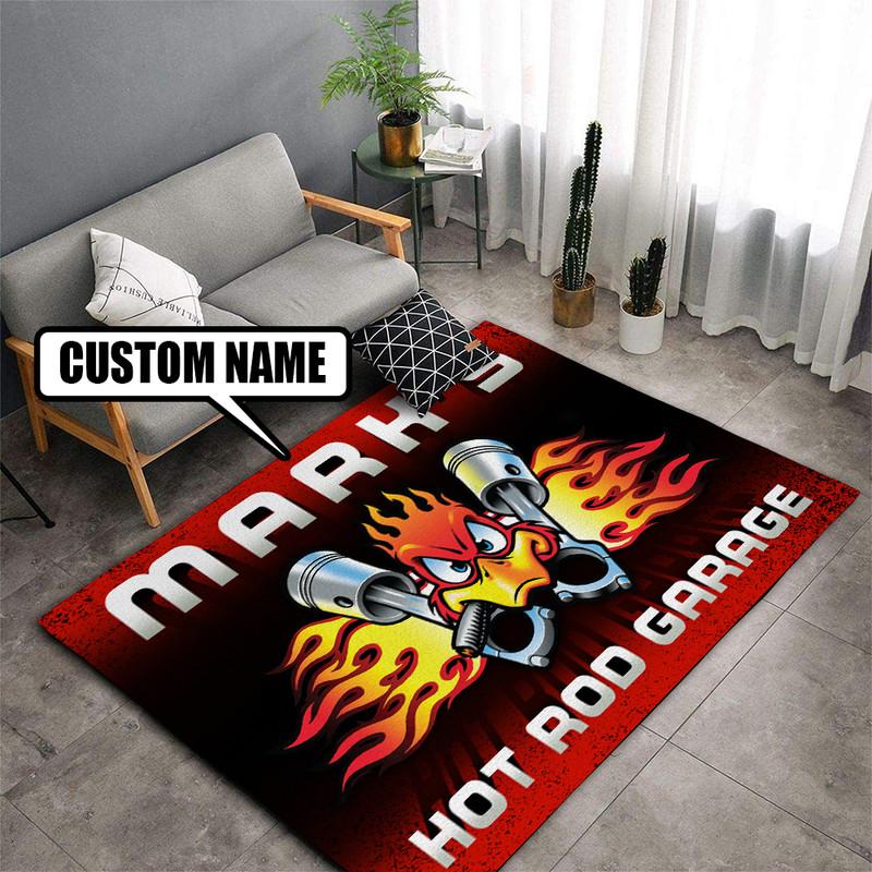 Personalized Hot Rod Mr. Horsepower Rug