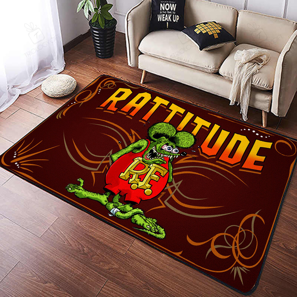 Hot Rod Rattitude Rat Fink Area Rug Hot Rod Rug For Garage