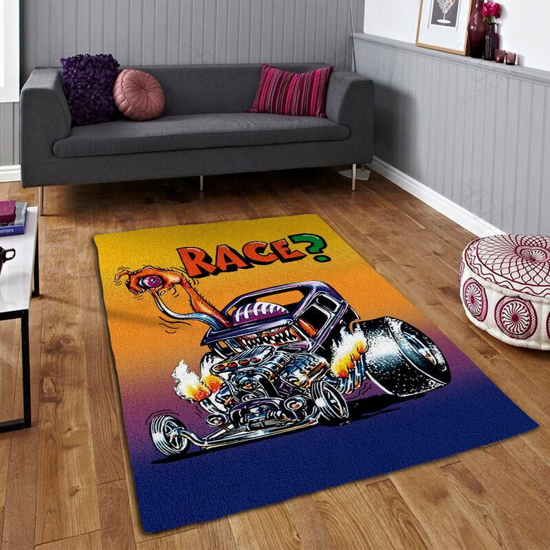 Race Rat Fink Rug Hot Rod Rug For Garage
