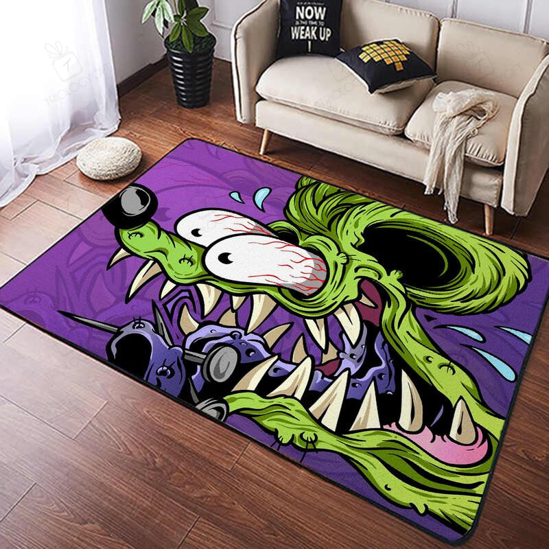 Scary Rat Fink Rug Hot Rod Rug For Garage