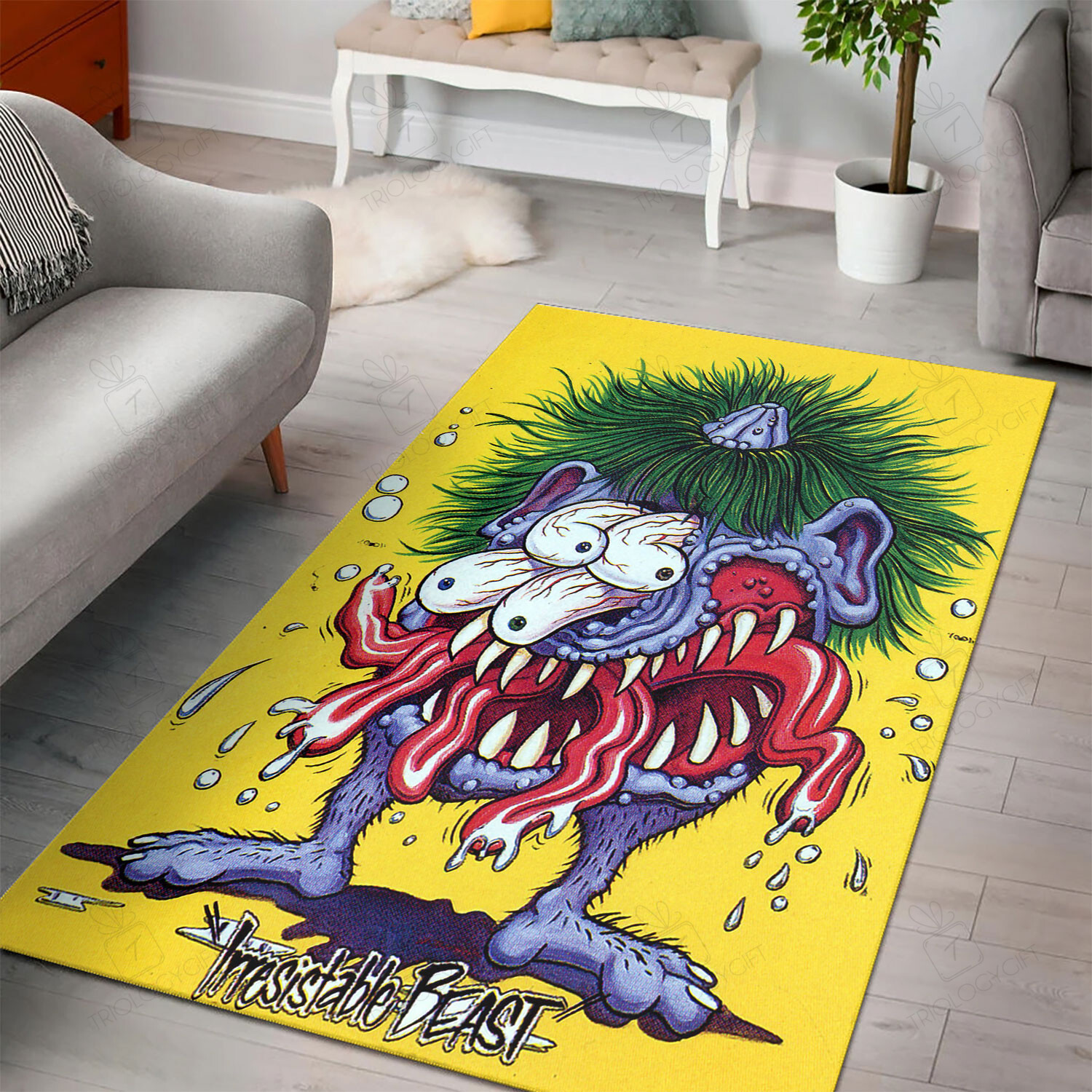 Rat Fink Irresistible Beast Rug Hot Rod Rug For Garage