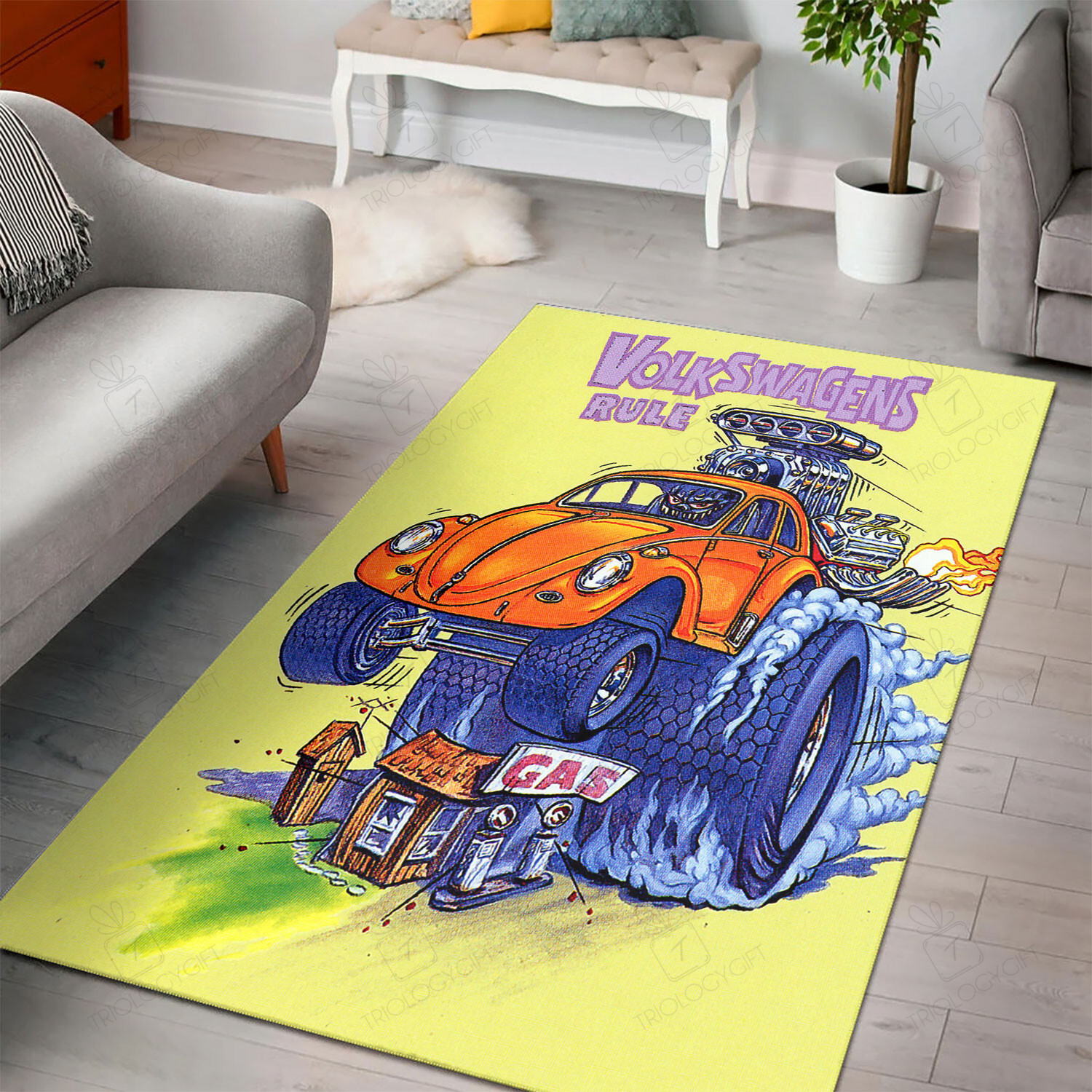 Rat Fink Volkswagens Rule Rug Hot Rod Rug For Garage