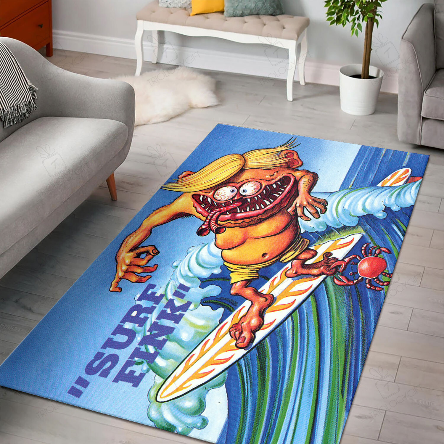 Rat Fink Surf Fink Rug Hot Rod Rug For Garage