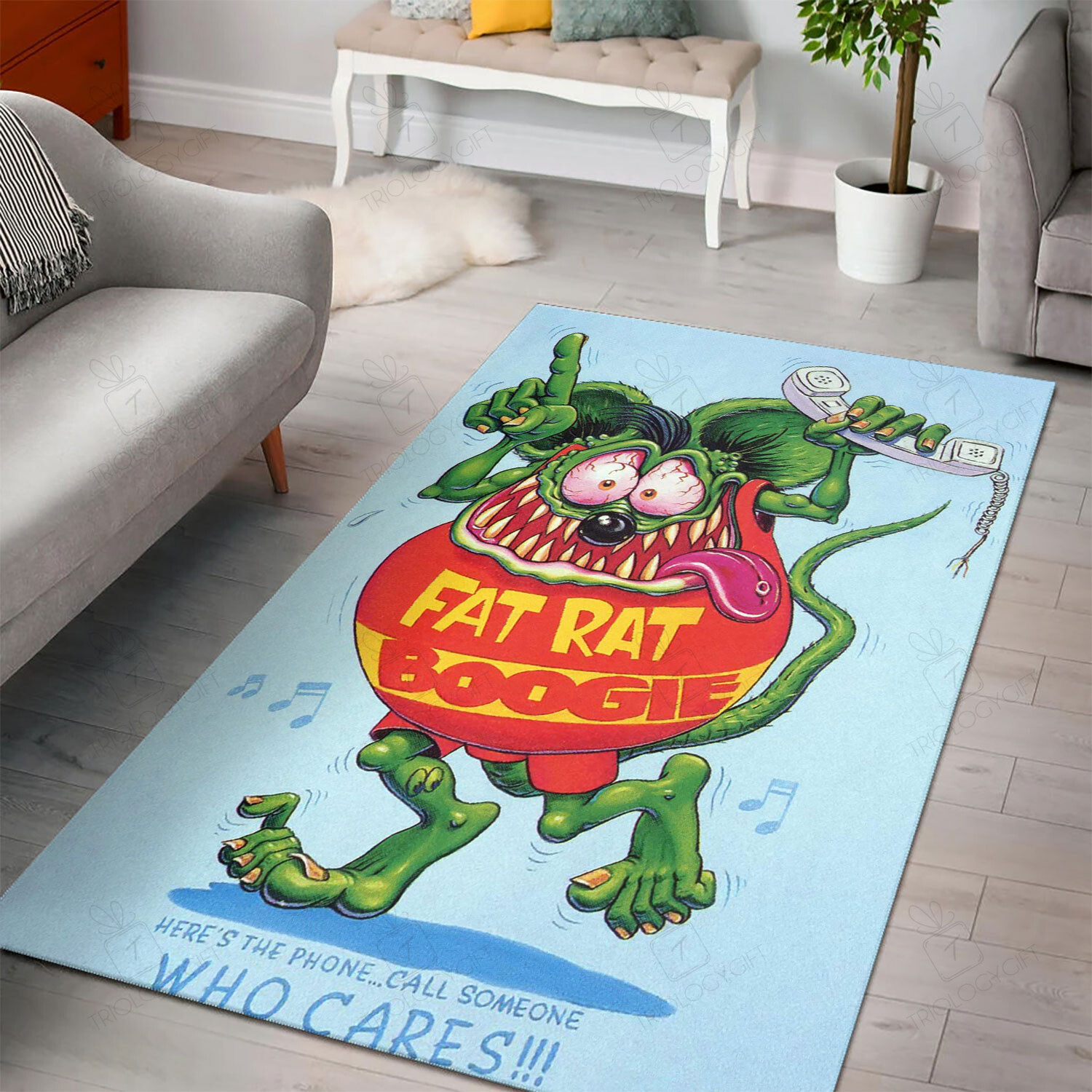 Rat Fink Fat Rat Boogie Rat Fink Rug Hot Rod Rug For Garage