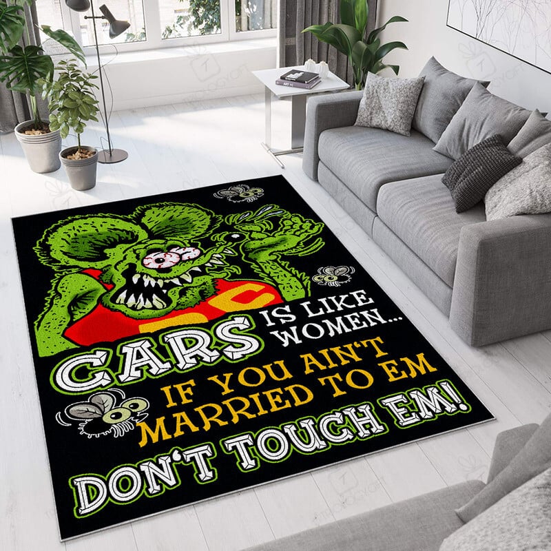 Rat Fink Cars Like Women Rug Hot Rod Rug For Garage