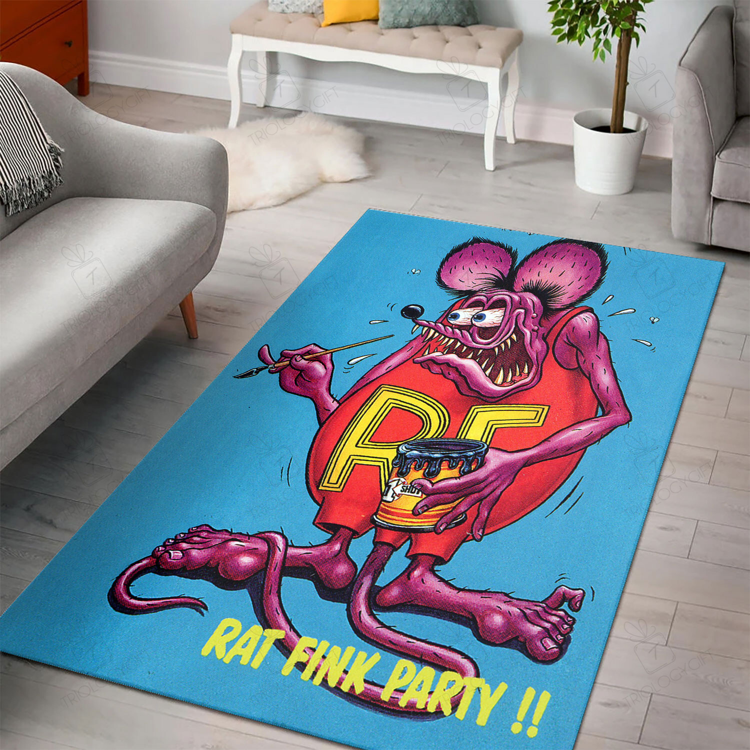 Rat Fink Party Rug Hot Rod Rug For Garage