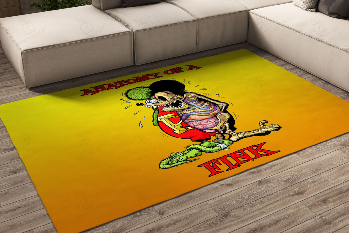 Rat Fink Anatomy Of A Fink Rug Hot Rod Rug For Garage