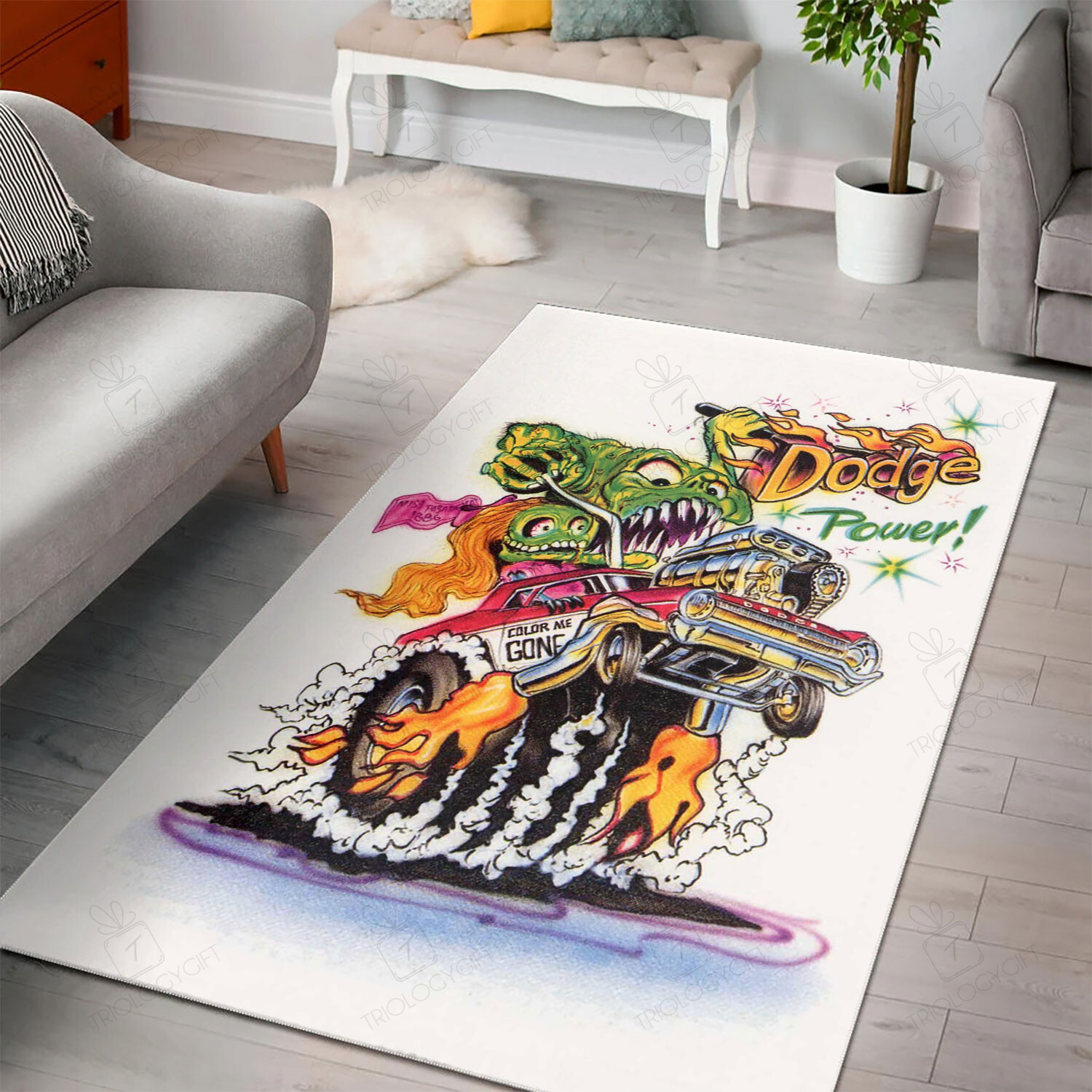 Dodge Power Rat Fink Rug Hot Rod Rug For Garage