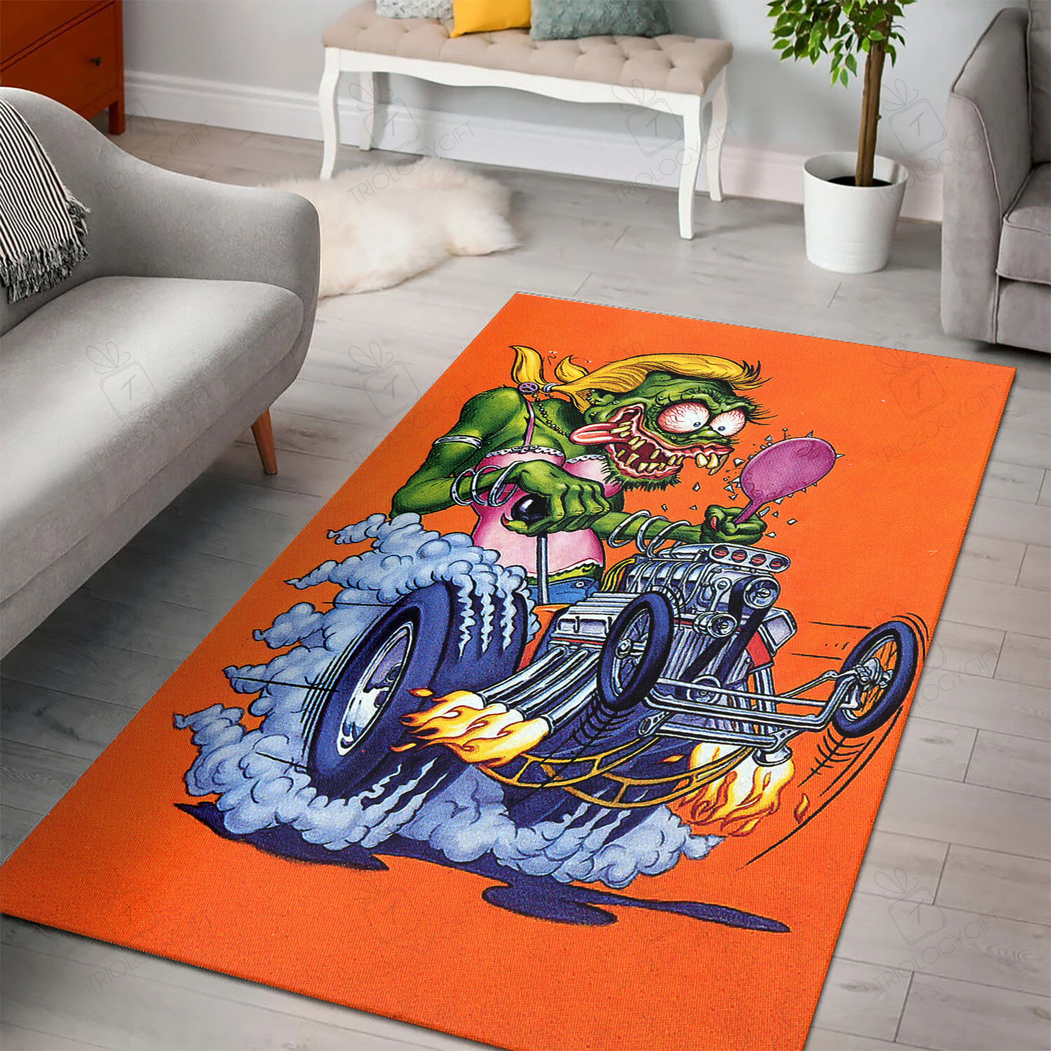 Rat Fink Racing Rat Fink Rug Hot Rod Rug For Garage