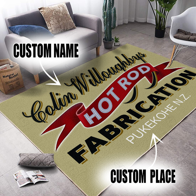 Personalized Hot Rod Funny Area Rug For Home Decoration