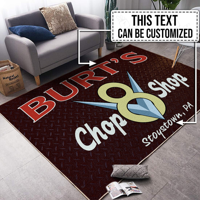 Personalized Chop Shop Hot Rod V8 Area Rug For Home Decoration