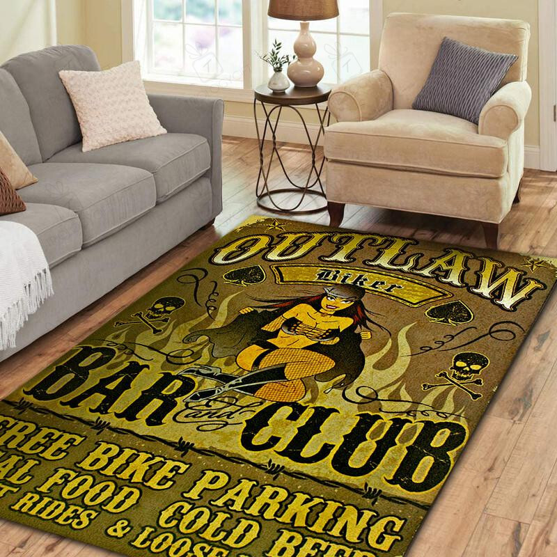 Outlaw Biker Bar And Club Area Rug For Home Decoration