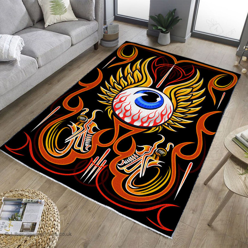 Hot Rod Eye Area Rug For Home Decoration