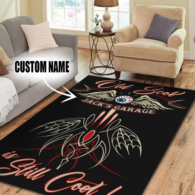 Personalized Old School Hot Rod Is Still Cool Rug For Home Decoration