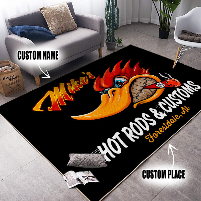 Personalized Hot Rods And Customs Area Rug For Home Decoration