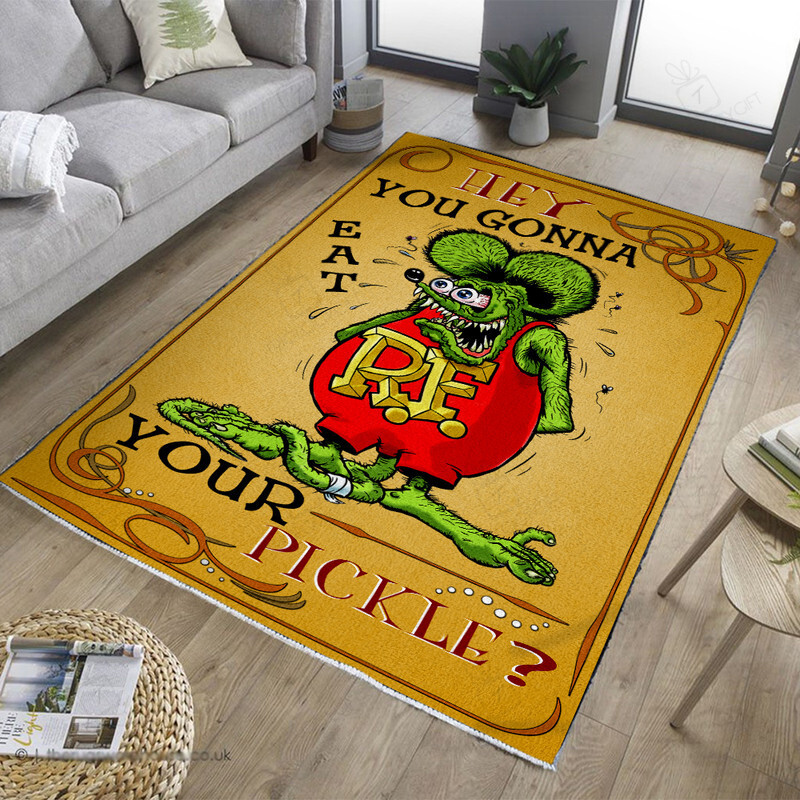 Hot Rod Garage You Gonna Eat Your Pickle Rug For Home Decoration