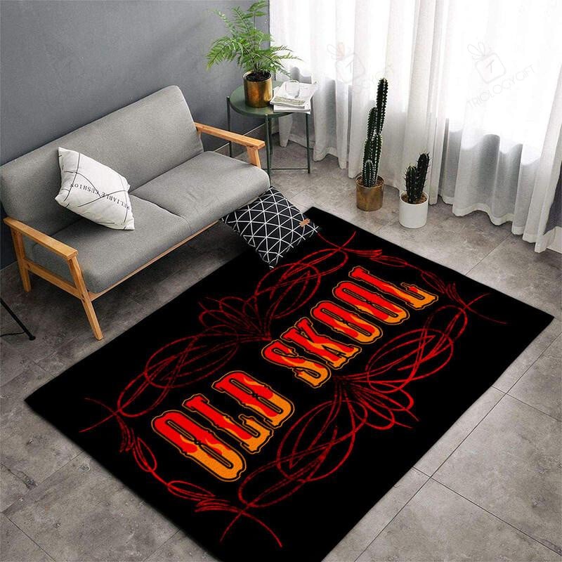 Old Skool Hot Rod Pinstripe Rug For Stylish Home Decor