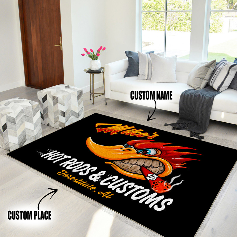 Personalized Hot Rods And Customs Area Rug For Home Decoration