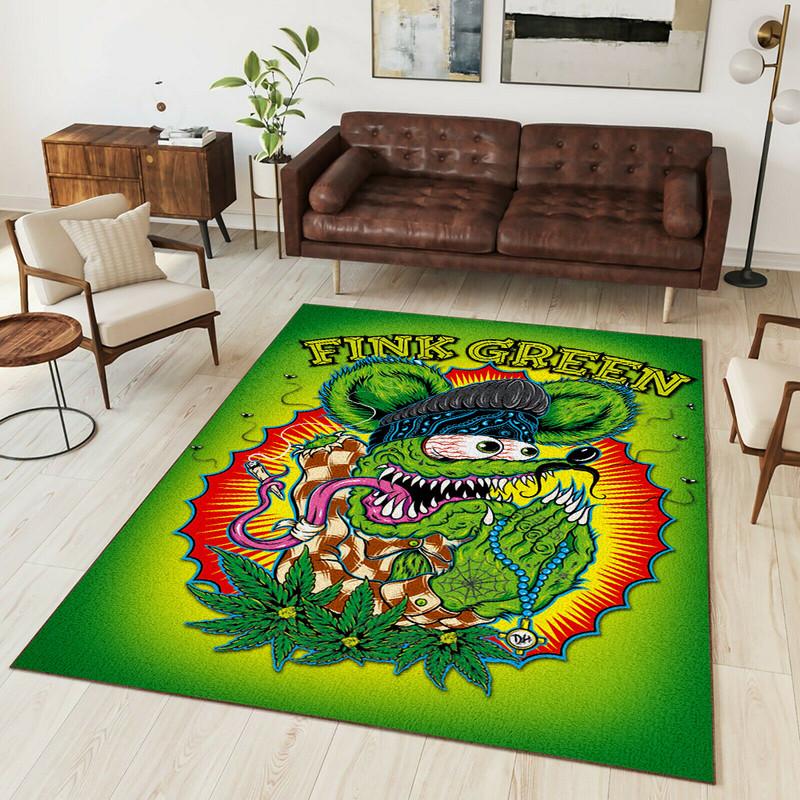 Funky Green Rat Fink Rug  Add A Pop Of Color To Your Decor