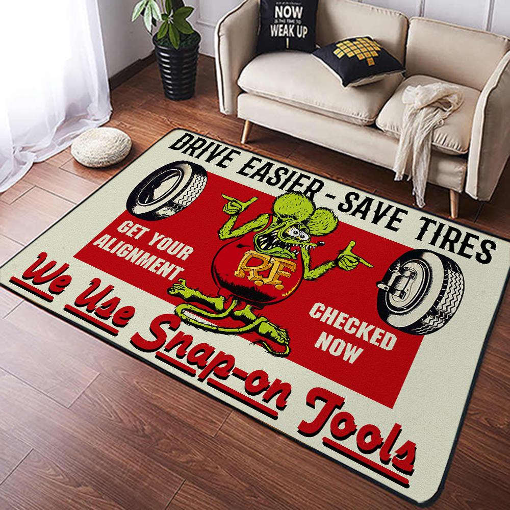 Drive Easy With The Rat Fink Hot Rod Rug  Ideal For A Relaxed Vibe