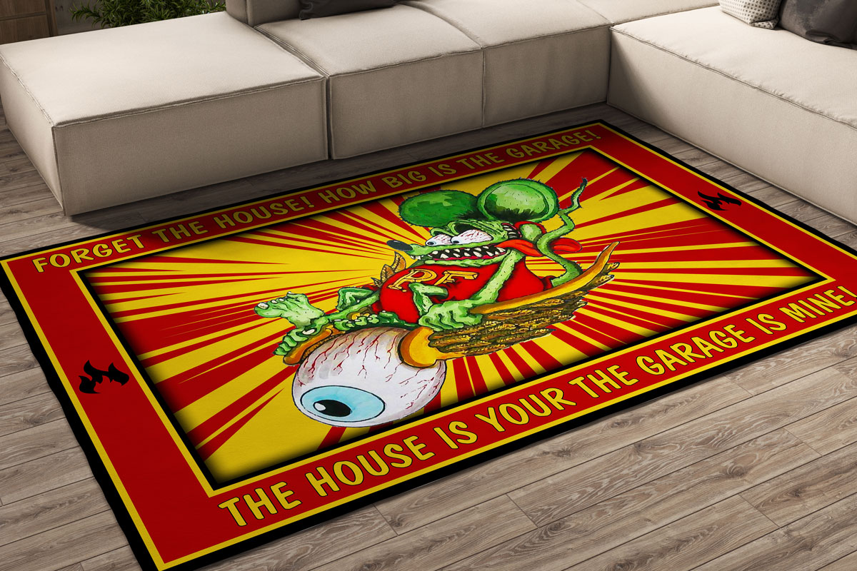 Fly High With The Rat Fink Flying Eyeball Rug  Perfect For Aviation Lovers
