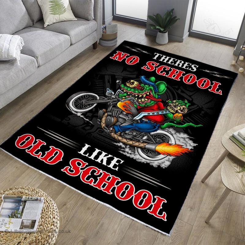 Embrace Old School Vibes With Rat Fink Hot Rod Area Rug  Ideal For Garage