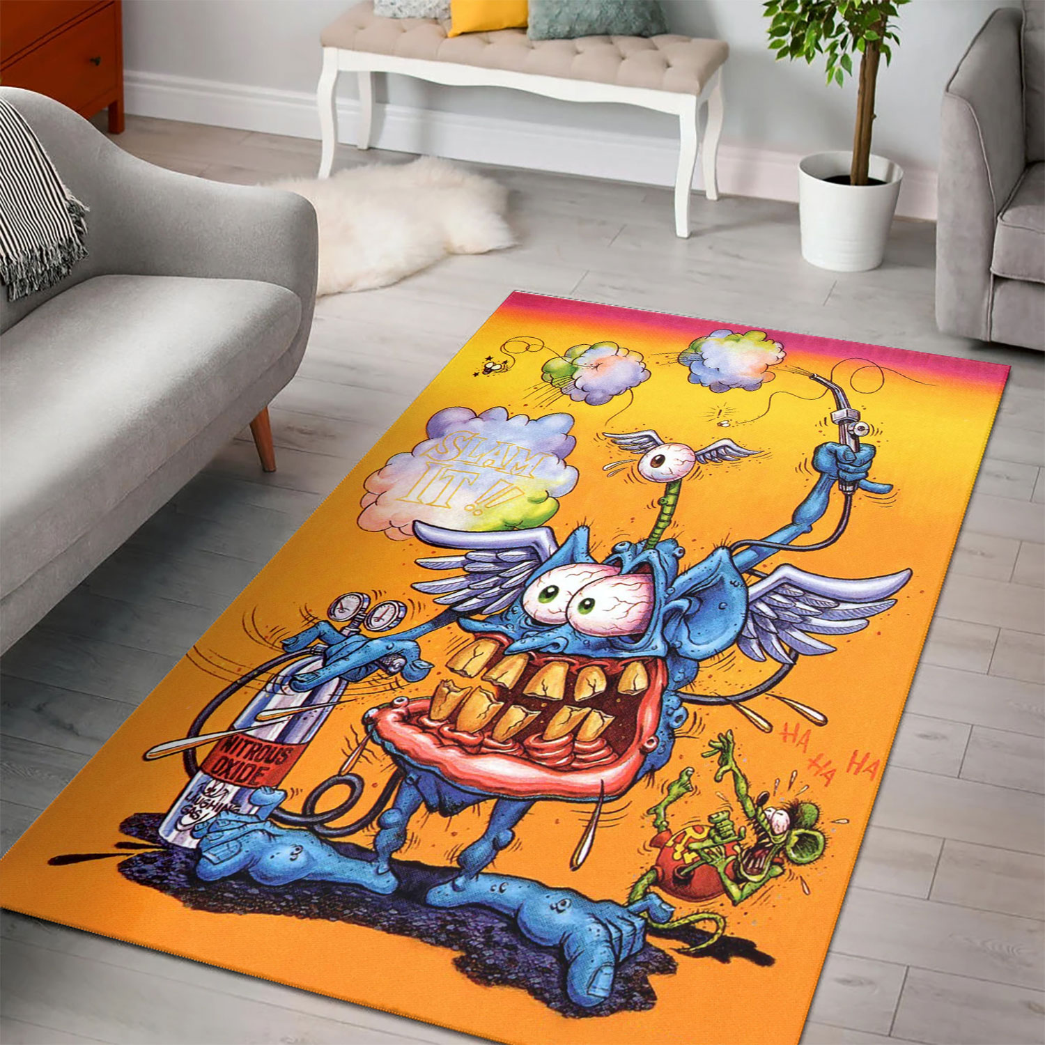Slam It With Attitude! Rat Fink Rug  Add Some Edginess To Any Room