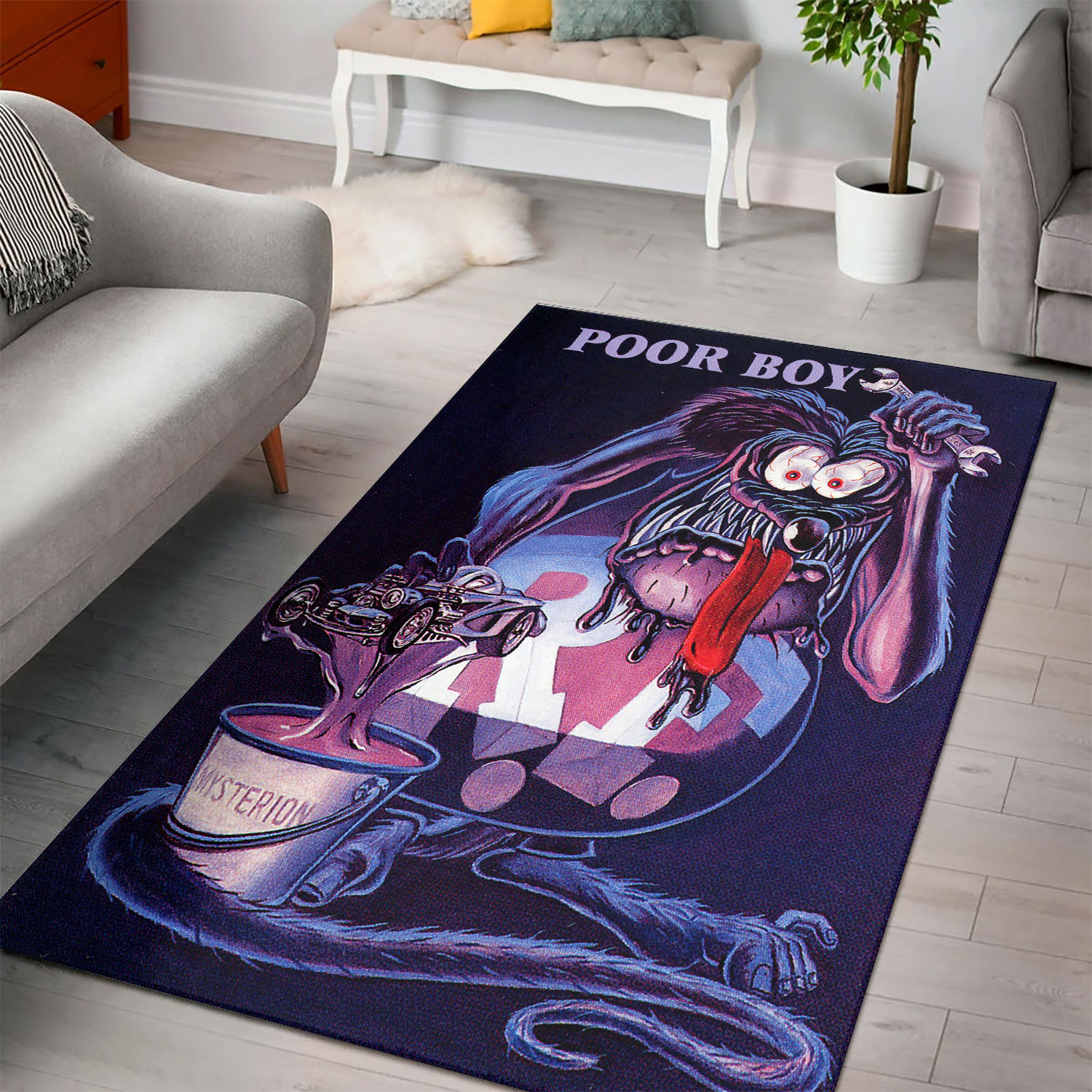 Rat Fink Poor Boy Area Rug  Adds A Quirky Touch To Any Room
