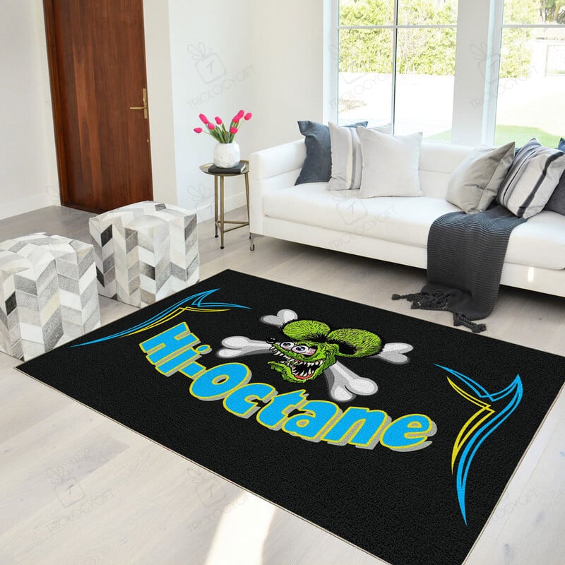 Rat Fink Hi Octane Hot Rod Area Rug Hot Rod Rug For Garage
