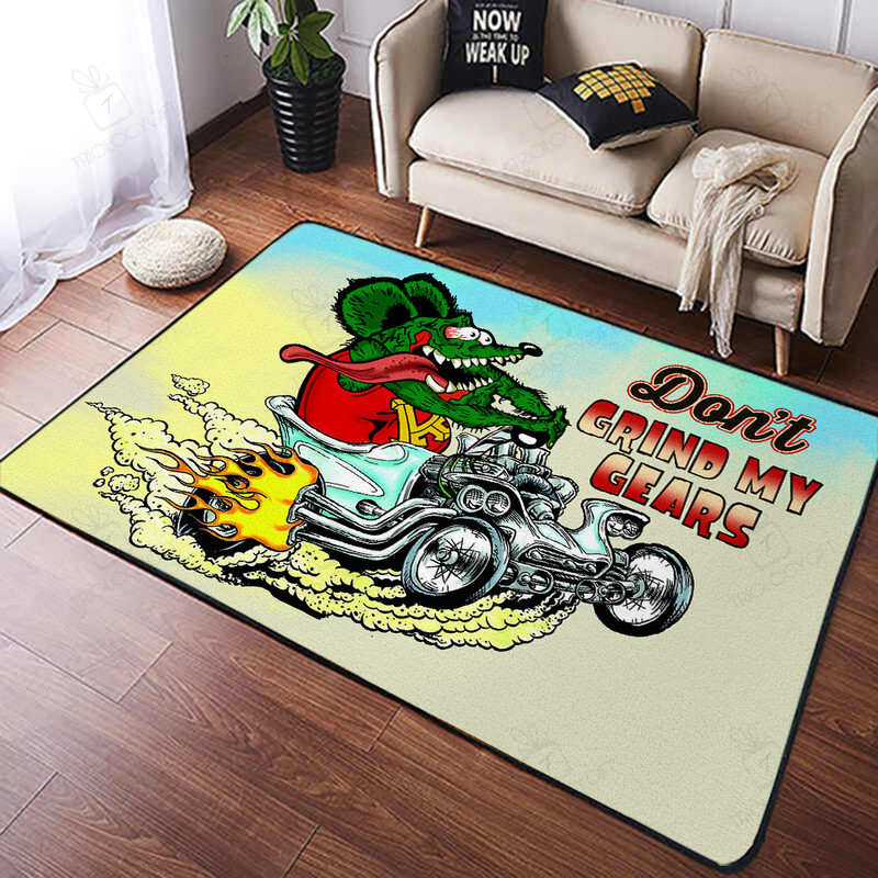 DonT Grind My Gears Rat Fink Rug Hot Rod Rug For Garage