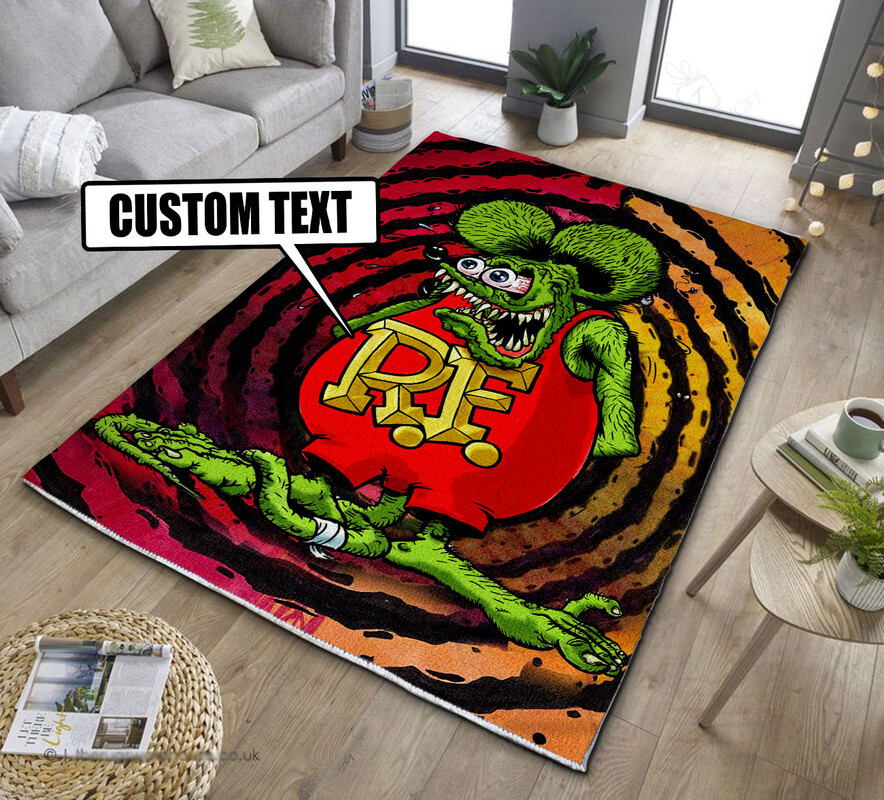 Personalized Hot Rod Rat Rod Rug Hot Rod Rug For Garage