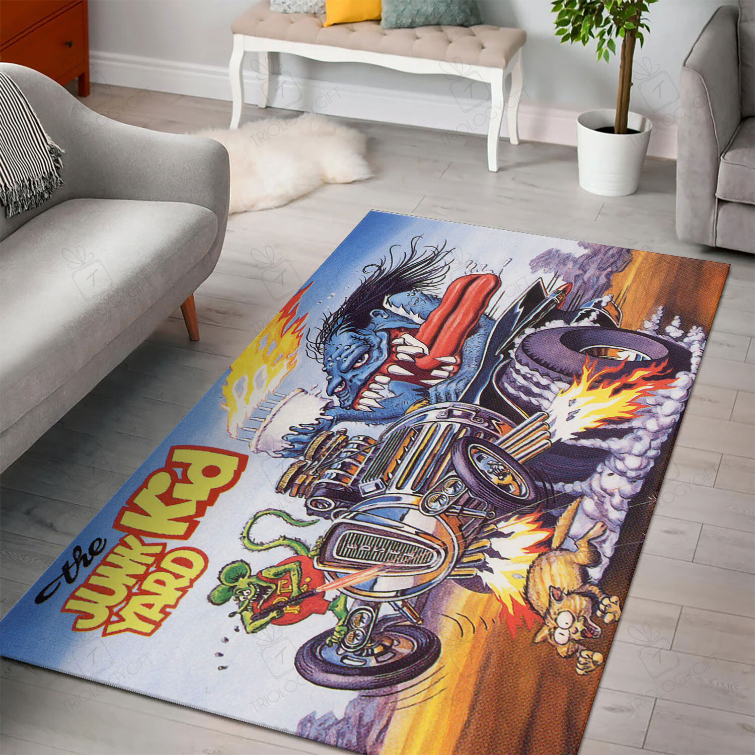 Rat Fink The Junk Yard Kid Rug Hot Rod Rug For Garage
