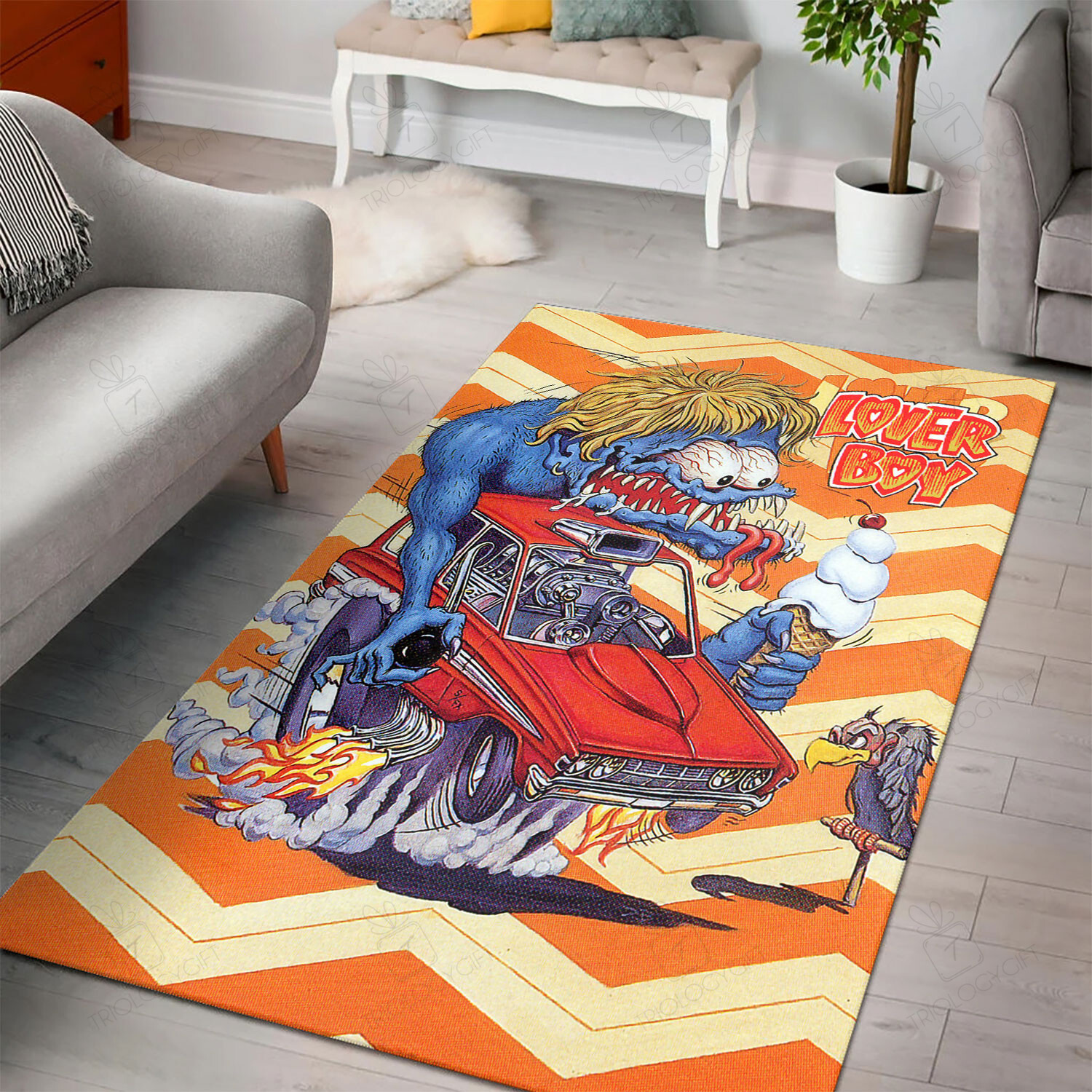 Rat Fink Lover Boy Rug Hot Rod Rug For Garage