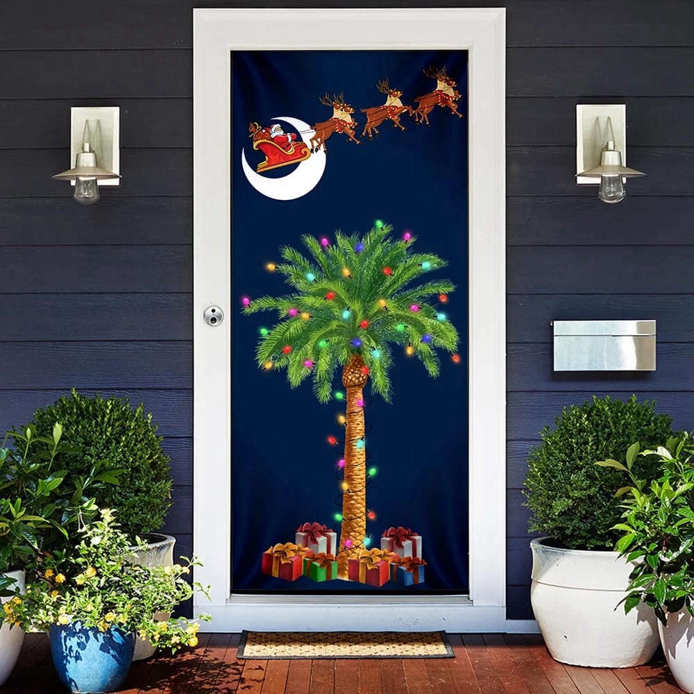Allleftout South Carolina Christmas Door Cover, Slim Tree Door Cover, Christmas Outdoor Decoration, Christmas Gift