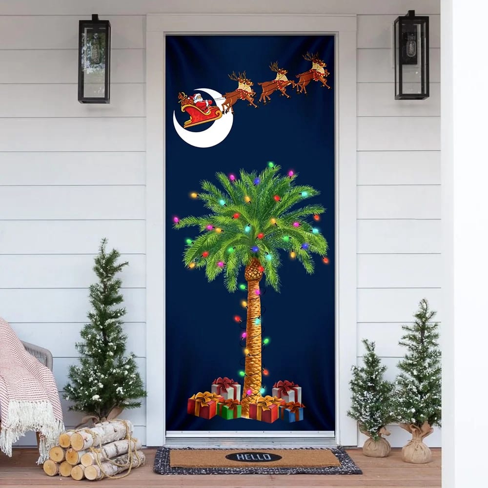 Allleftout South Carolina Christmas Door Cover, Slim Tree Door Cover, Unique Gifts Doorcover, Christmas Gift