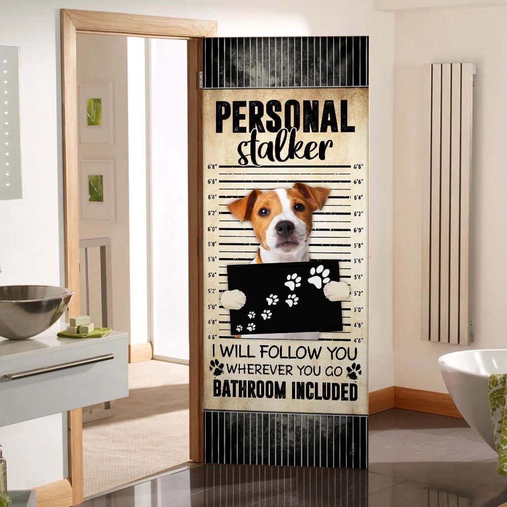 Allleftout Jack Russell Terrier I Wi Will Follow You Wherever You Go Bathroom Included Door Cover, Gifts For Dog Lovers, Christmas Gift